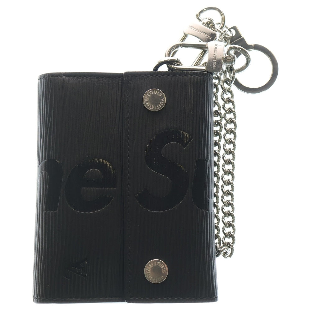 SUPREME(シュプリーム) 17AW ×LOUIS VUITTON CH.CP WALLET ルイヴィトン エピ チェーンコンパクトウォレット 三つ折り財布 M67711 ブラック レディース