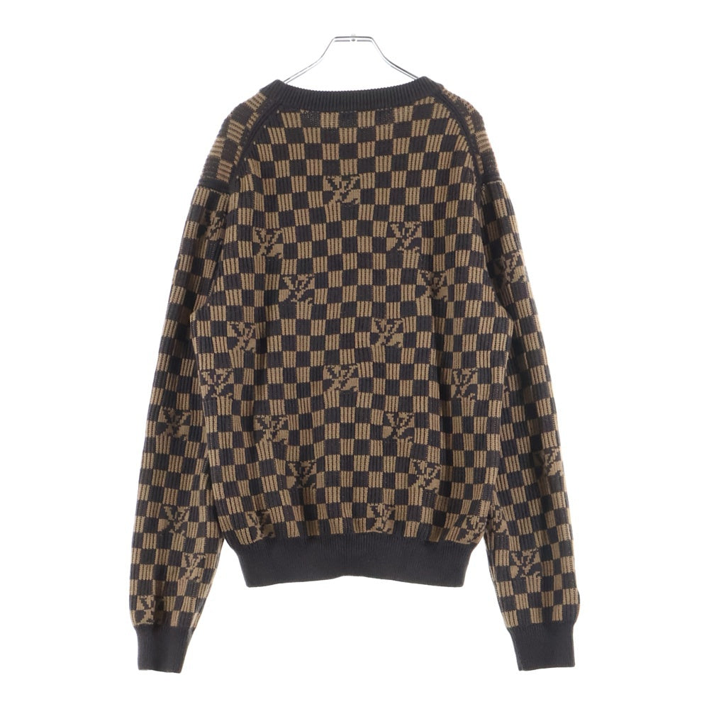 LOUIS VUITTON(ルイヴィトン) 21AW ダミエクルーネックニットセーター RM212 ZLL HLN77W ブラウン