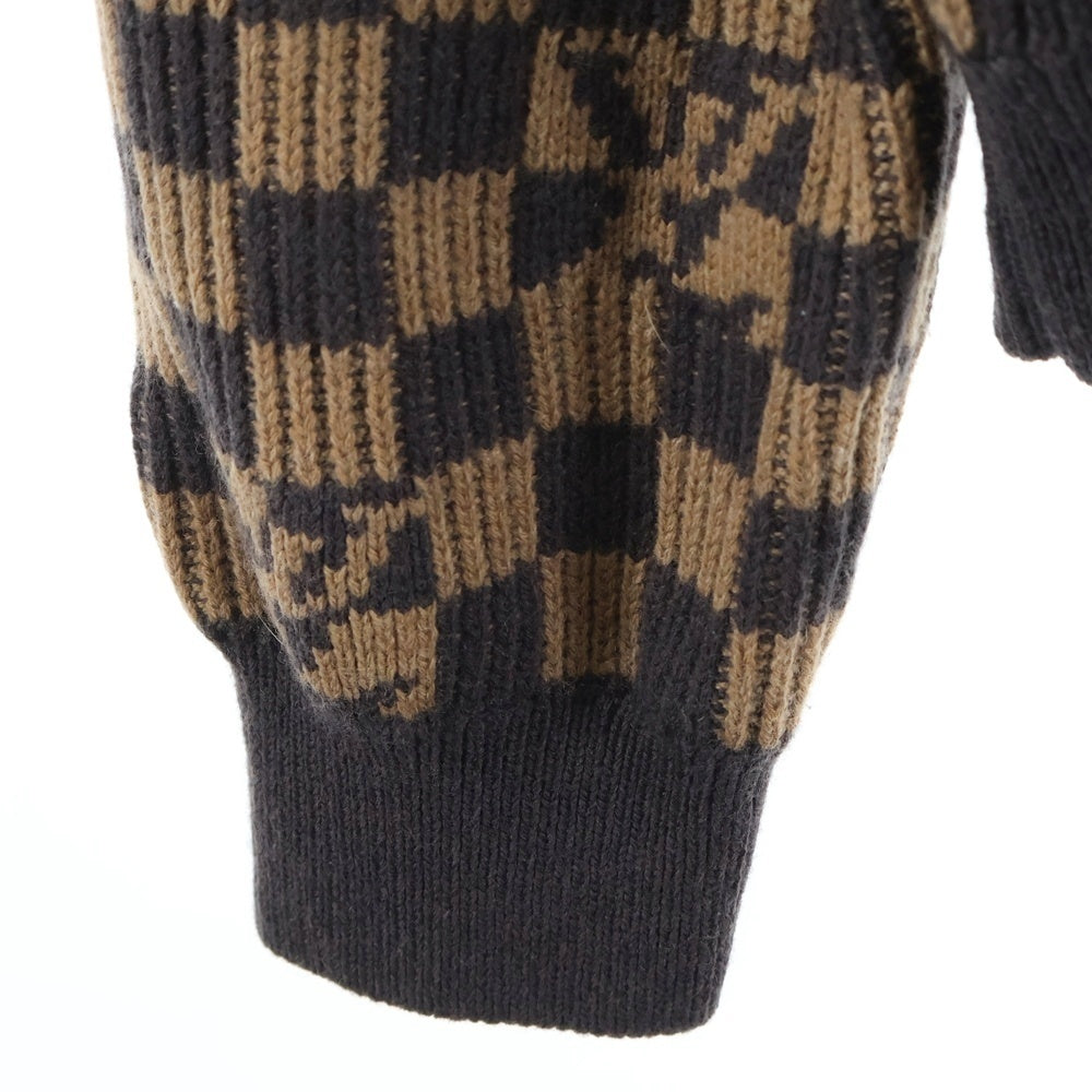 LOUIS VUITTON(ルイヴィトン) 21AW ダミエクルーネックニットセーター RM212 ZLL HLN77W ブラウン