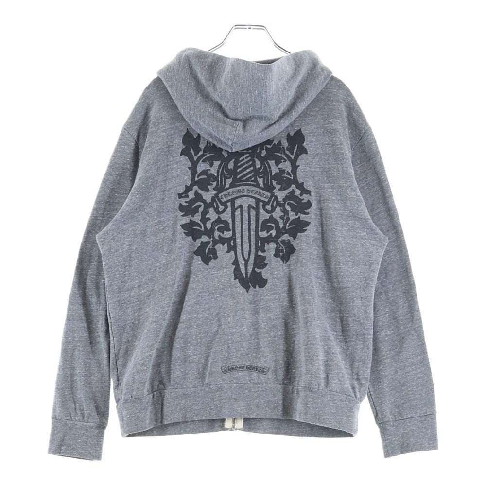 CHROME HEARTS(クロムハーツ) OLD バックヴァインダガー プリント ジップアップフーディー グレー