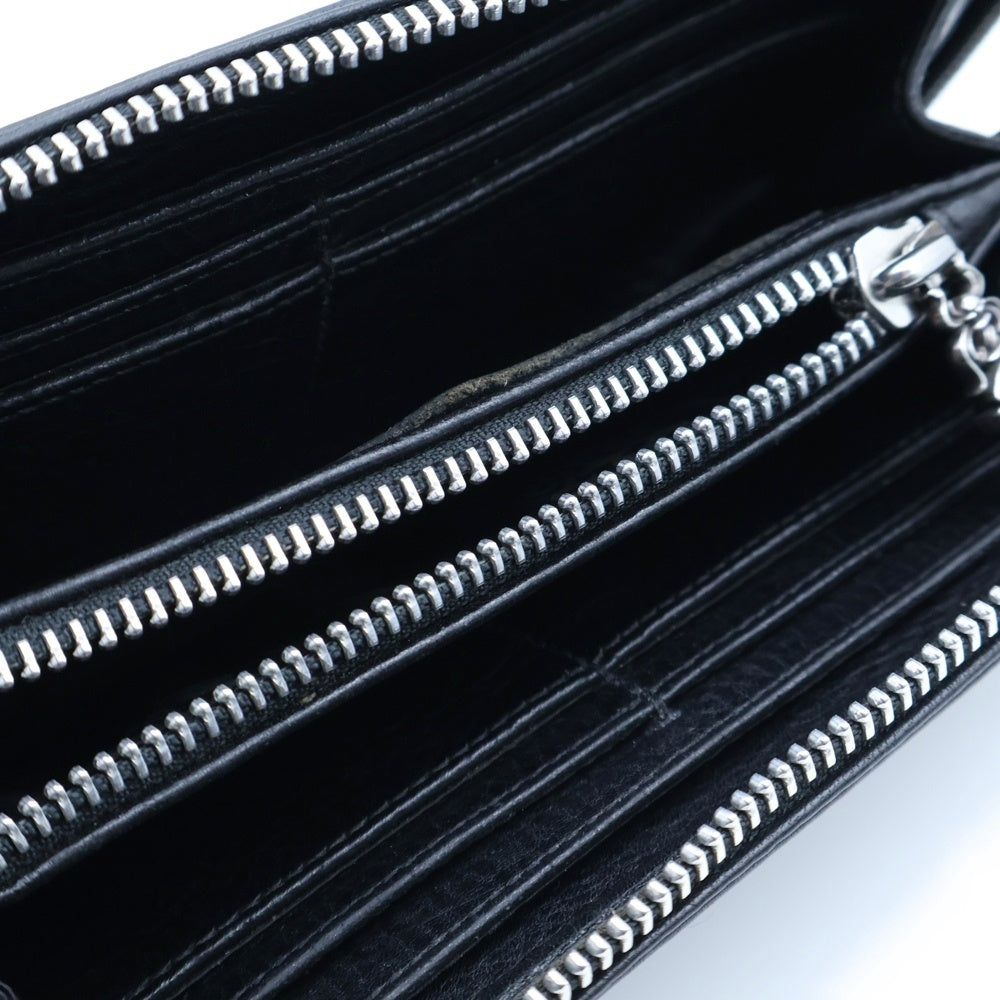 CHROME HEARTS(クロムハーツ) REC F ZIP 3セメタリークロスパッチ ダガージップ ラウンドファスナーウォレット 長財布 ブラック/ピンク/ブルー