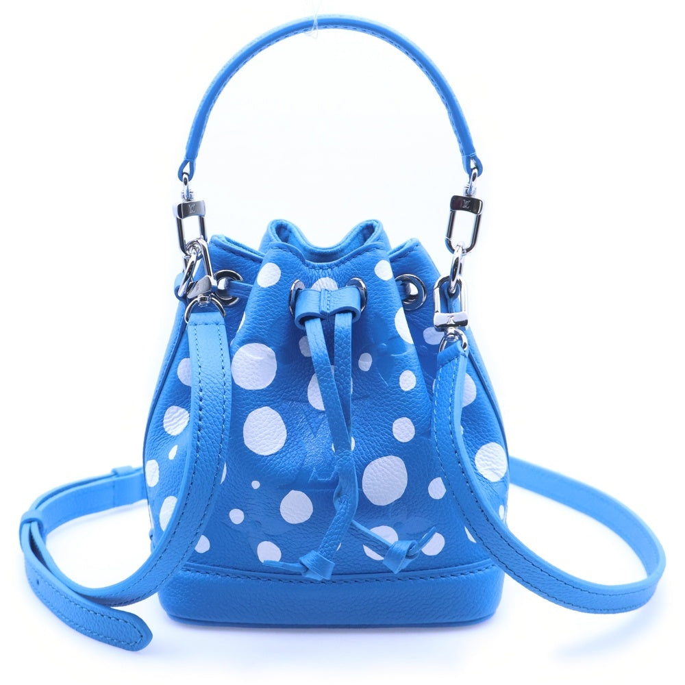 LOUIS VUITTON(ルイヴィトン) ×YK Nano Noe M81985 ×草間彌生 モノグラムアンプラント ナノノエショルダーバッグ ブルー レディース
