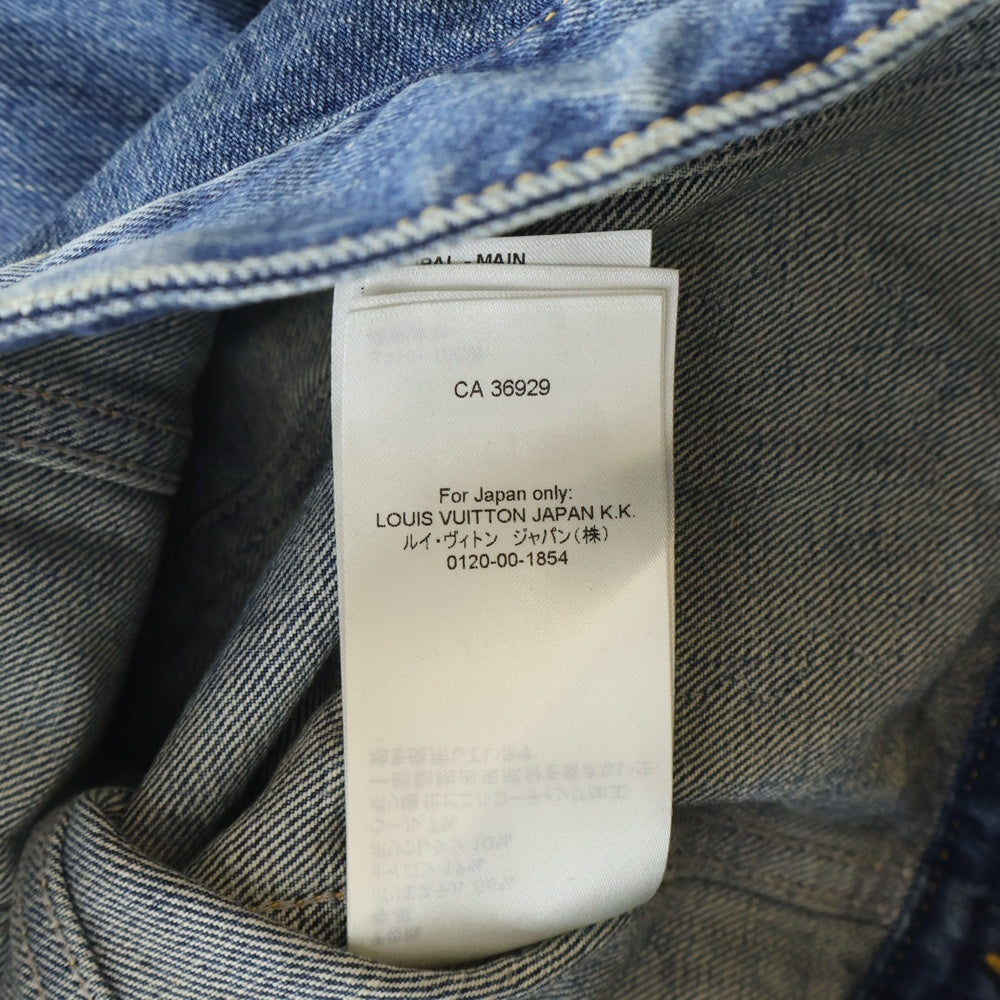 LOUIS VUITTON(ルイヴィトン) 23AW ×YK Short Denim Jacket W/Patches RW232J GM1 FOJA37 ×草間彌生 フェイスパッチ付きショートデニムジャケット インディゴ レディース