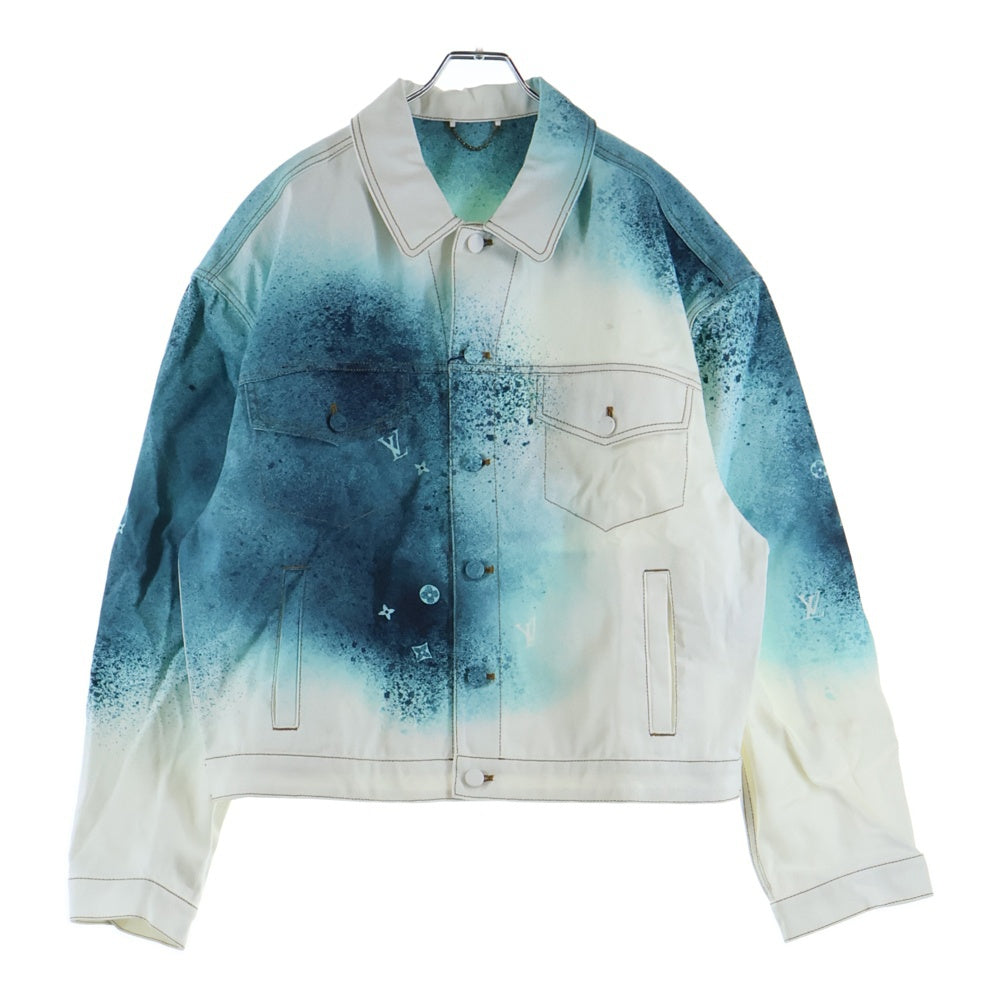 LOUIS VUITTON(ルイヴィトン) 23SS LV Spray Denim Jacket RM231M U14 HOA10X スプレーペイントデニムジャケット ホワイト/ライトブルー