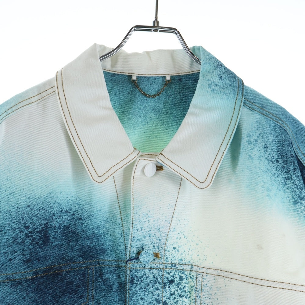 LOUIS VUITTON(ルイヴィトン) 23SS LV Spray Denim Jacket RM231M U14 HOA10X スプレーペイントデニムジャケット ホワイト/ライトブルー