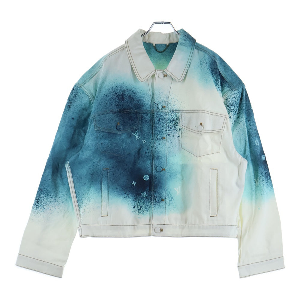 LOUIS VUITTON(ルイヴィトン) 23SS LV Spray Denim Jacket RM231M U14 HOA10X スプレーペイントデニムジャケット ホワイト/ライトブルー