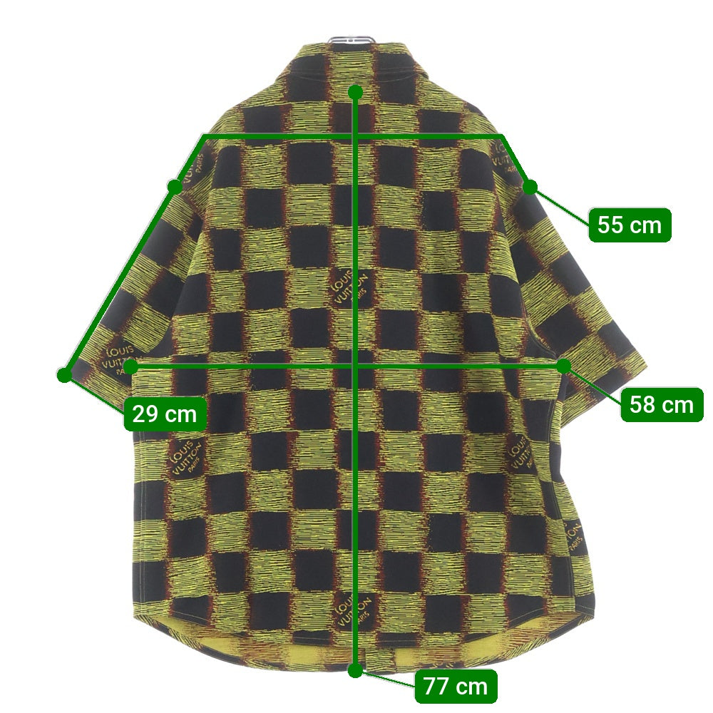 LOUIS VUITTON(ルイヴィトン) 24SS Damier Rush S/S Shirt RM241M FVD HQS15W ダミエ ラッシュ 半袖シャツ イエロー/ブラック