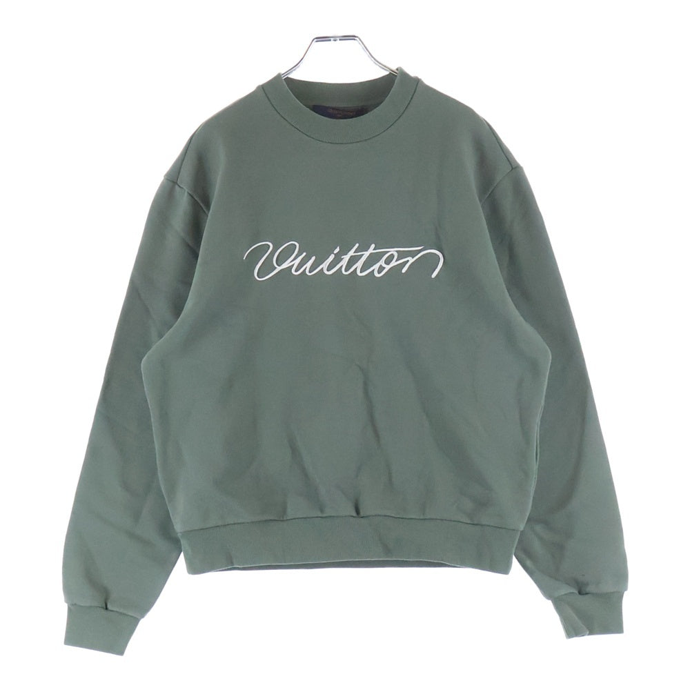 LOUIS VUITTON(ルイヴィトン) 25AW Embroidery Sweat Shirt RM252MQ FWC HTY09W エンブロイダリーロゴ刺繍スウェットトレーナー カーキ
