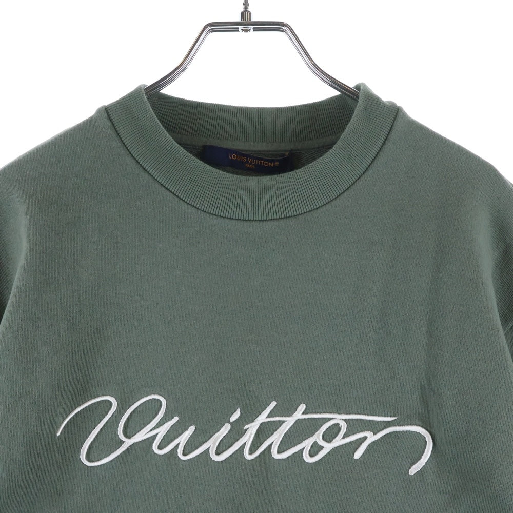 LOUIS VUITTON(ルイヴィトン) 25AW Embroidery Sweat Shirt RM252MQ FWC HTY09W エンブロイダリーロゴ刺繍スウェットトレーナー カーキ