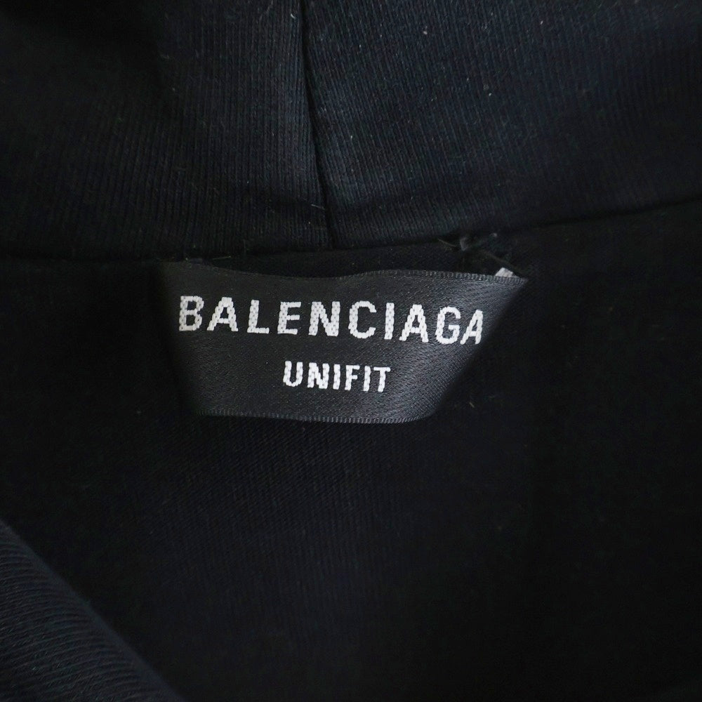 BALENCIAGA(バレンシアガ) 21SS Caps Destroyed Hoodie 659403 TKVB6 キャップス デストロイドフーディ ダメージ加工スウェットパーカー ブラック