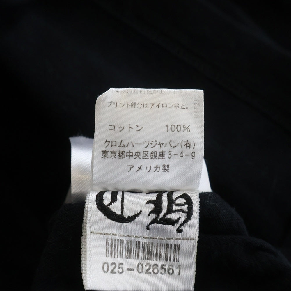 CHROME HEARTS(クロムハーツ) ヴァーティカルロゴプリント クルーネック半袖Tシャツ カットソーブラック