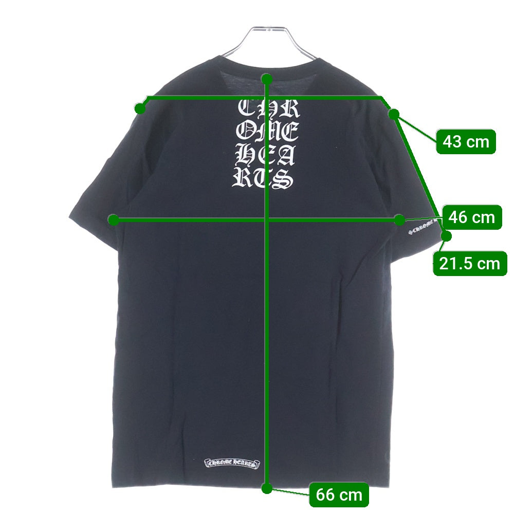 CHROME HEARTS(クロムハーツ) ヴァーティカルロゴプリント クルーネック半袖Tシャツ カットソーブラック
