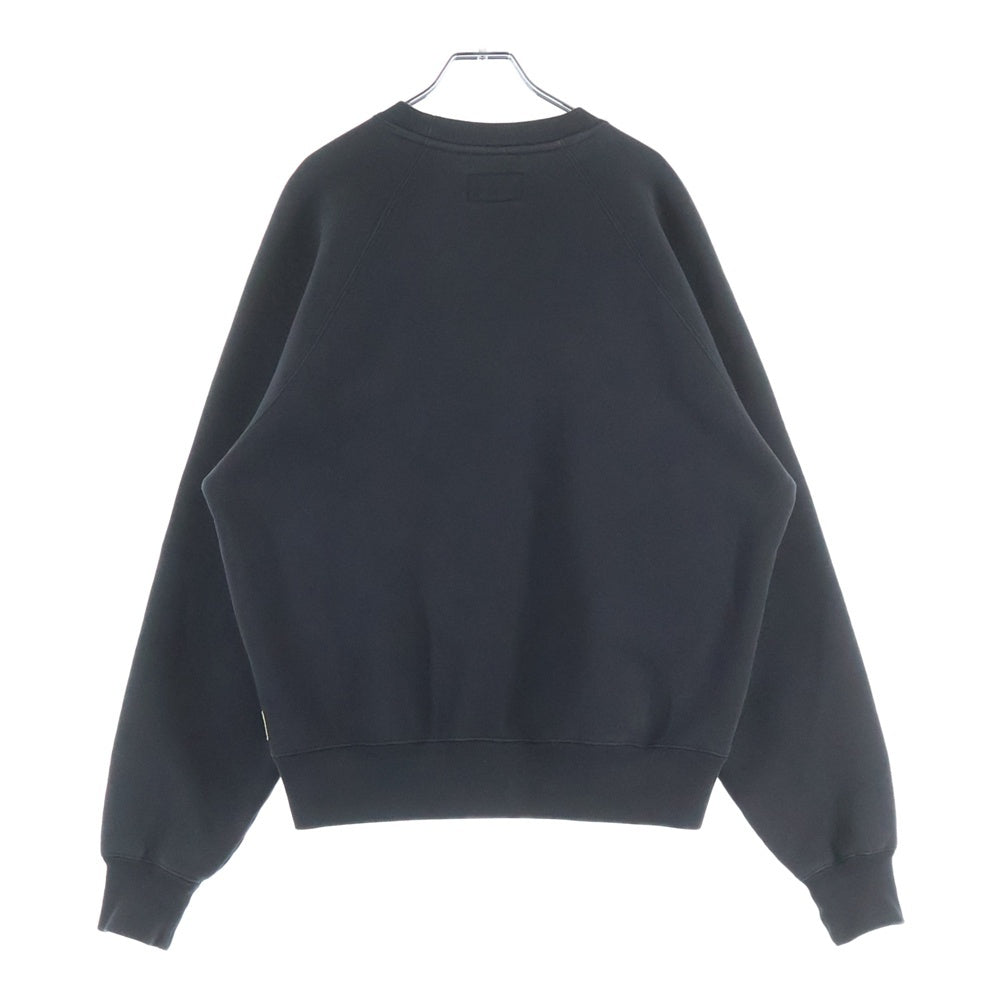 STUSSY(ステューシー) RELAXED CREW SWEAT リラックスクルー ラグランスウェットトレーナー ブラック 118570