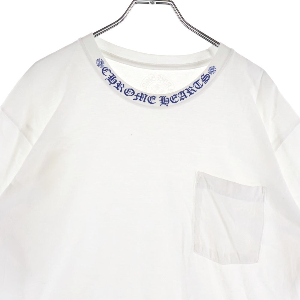 CHROME HEARTS(クロムハーツ) NECK LOGO S/S TEE ネック ロゴプリントTシャツ 半袖カットソー ホワイト
