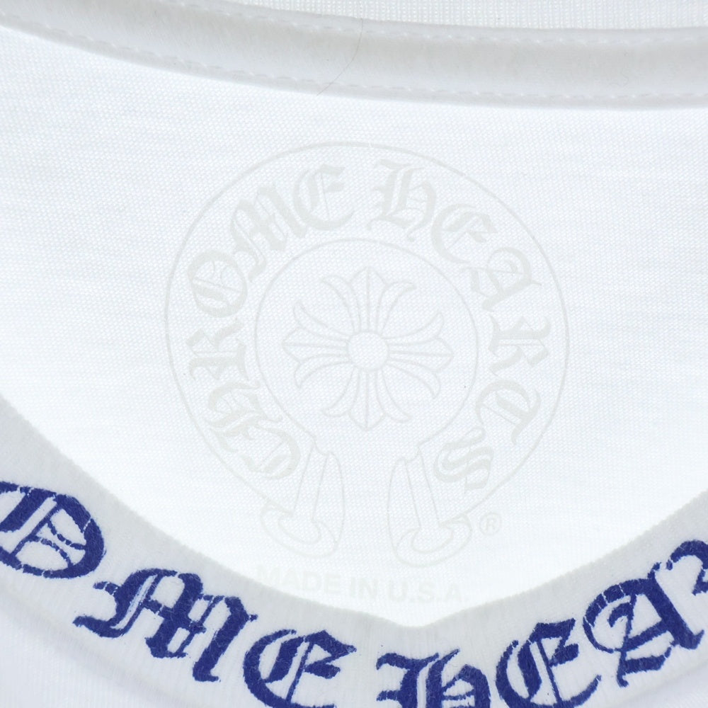 CHROME HEARTS(クロムハーツ) NECK LOGO S/S TEE ネック ロゴプリントTシャツ 半袖カットソー ホワイト