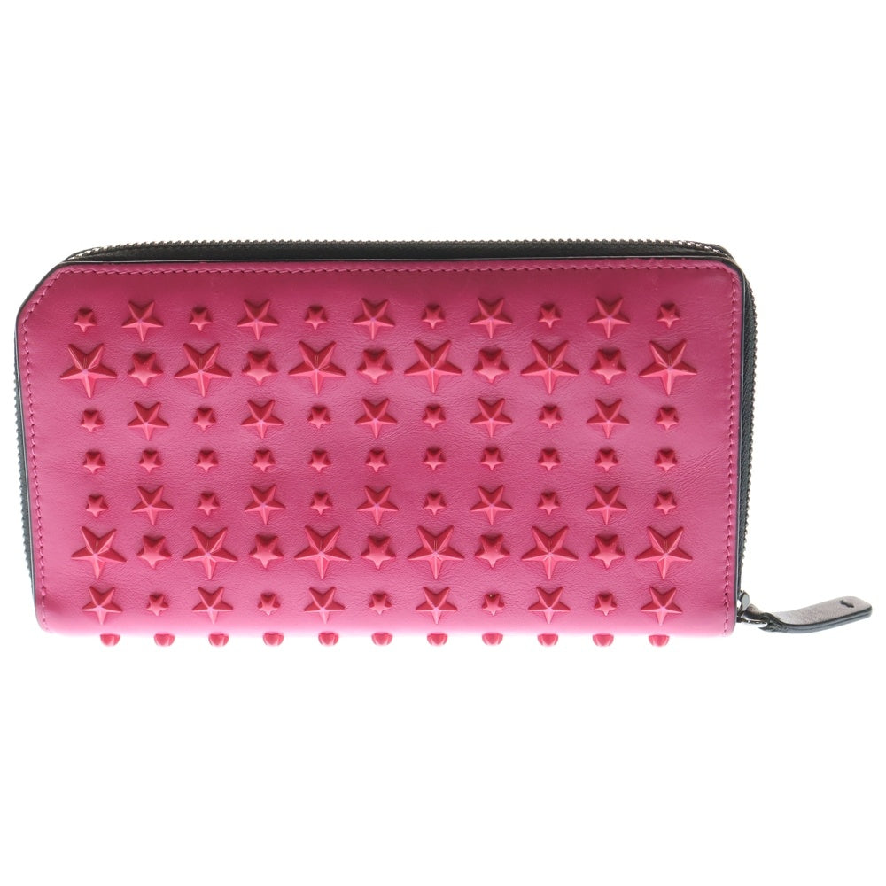 JIMMY CHOO(ジミーチュウ) スタースタッズ レザー長財布 ピンク J000112664001 レディース