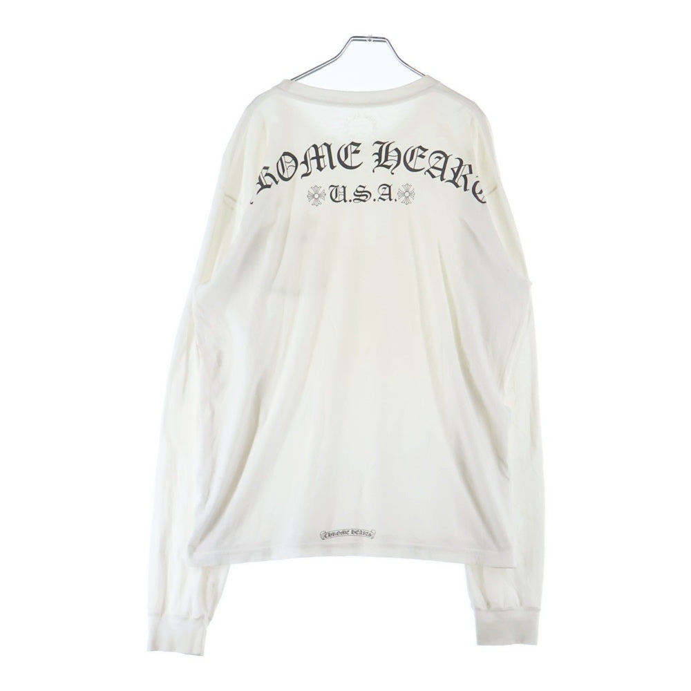 CHROME HEARTS(クロムハーツ) USA Print L/S Tee USAプリント アーチロゴ長袖Tシャツ ホワイト