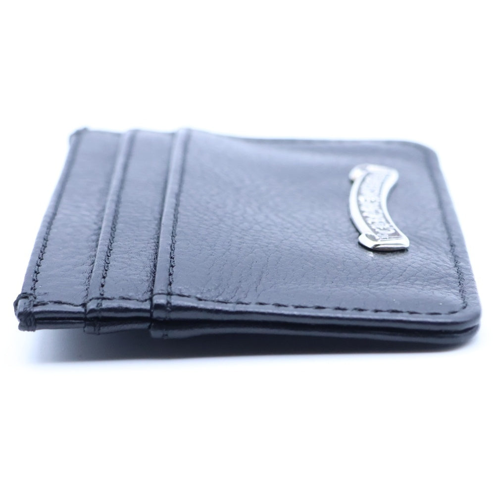 CHROME HEARTS(クロムハーツ) DOUBLE SIDE ダブルサイド スクロールラベル付レザーカードケース ブラック