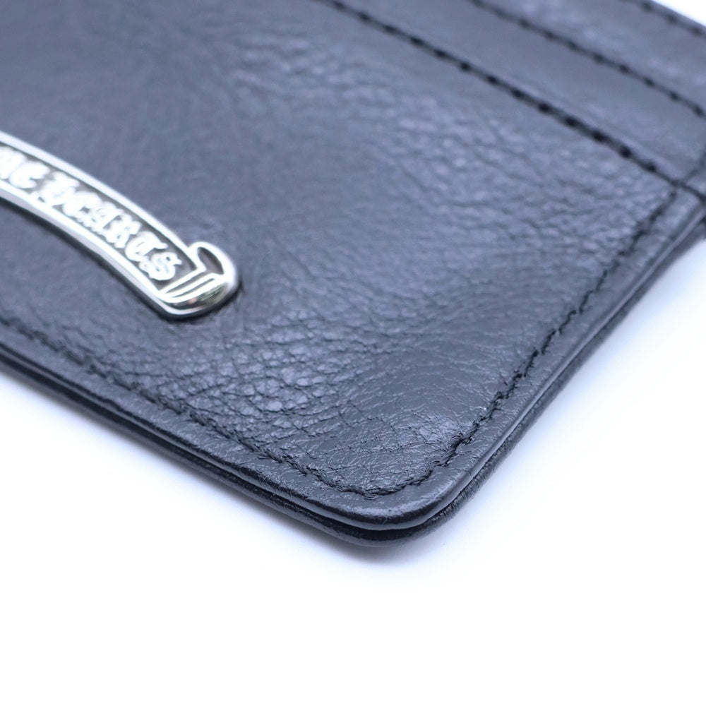 CHROME HEARTS(クロムハーツ) DOUBLE SIDE ダブルサイド スクロールラベル付レザーカードケース ブラック