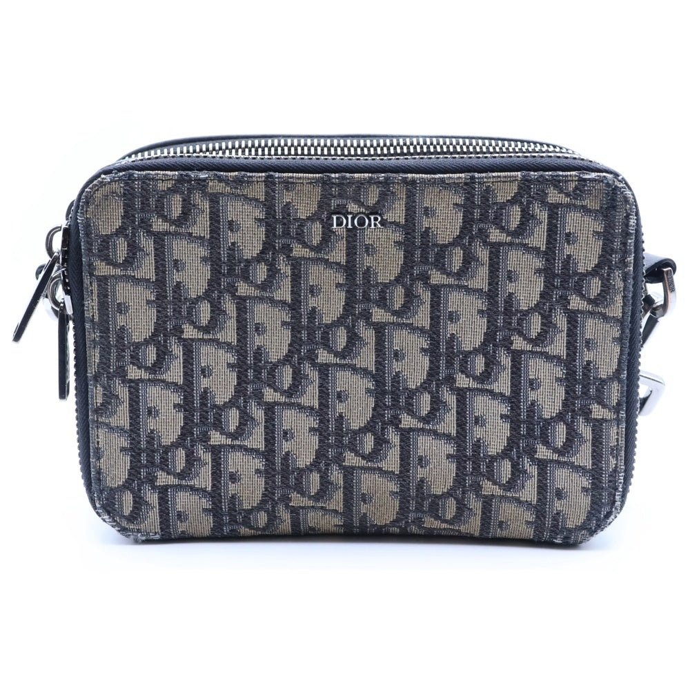 DIOR(ディオール) Oblique Shoulder Bag 2OBBC119YSE オブリーク キャンバスショルダーバッグ グレー レディース