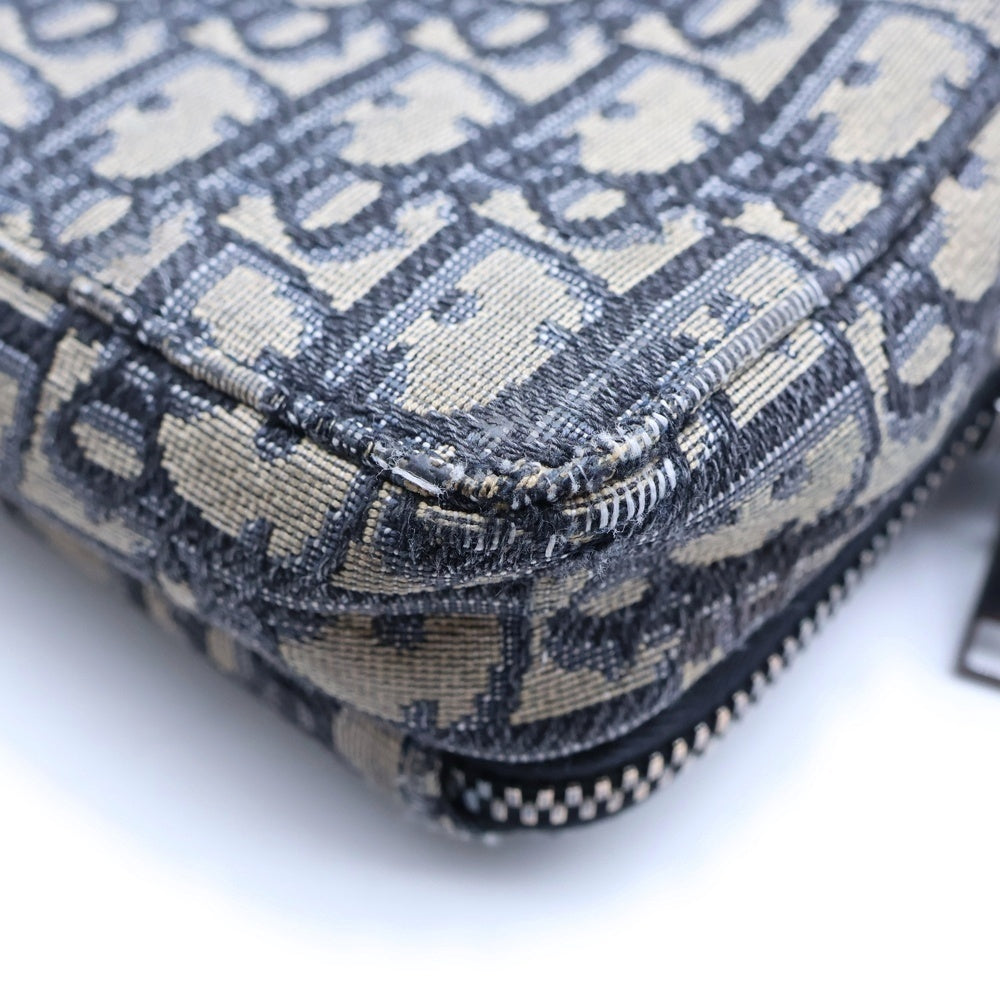 DIOR(ディオール) Oblique Shoulder Bag 2OBBC119YSE オブリーク キャンバスショルダーバッグ グレー レディース