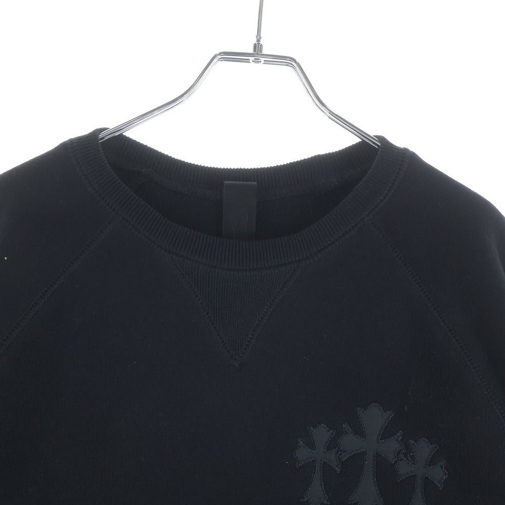 CHROME HEARTS(クロムハーツ) Y NOT Cemetery Cross Applique Embroidery Sweatshirt ワイノット セメタリークロス アップリケ刺繍 スウェットトレーナー ブラック