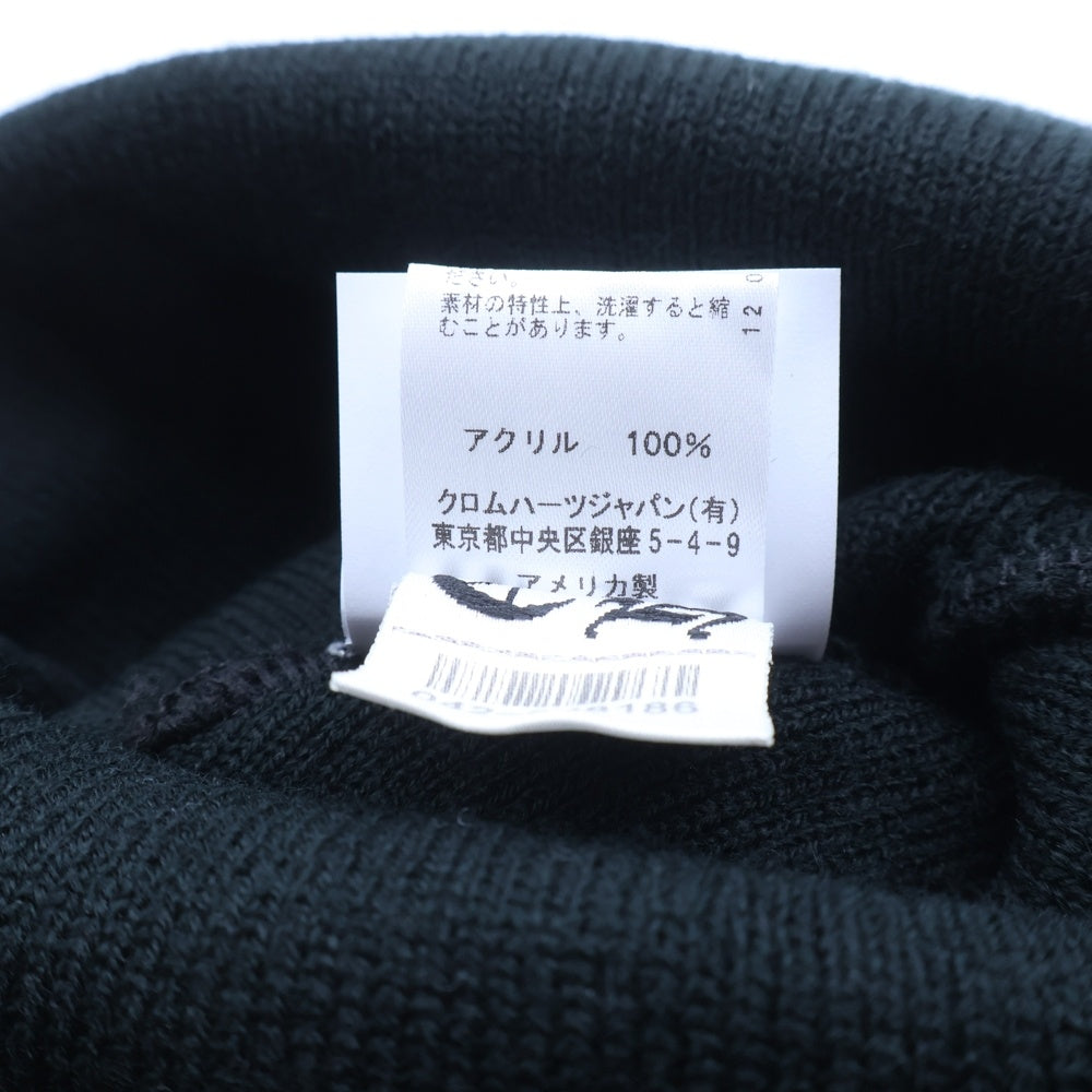 CHROME HEARTS(クロムハーツ) WATCH CAP ワッチキャップ ロゴビーニー ニットキャップ ニット帽 ブラック/ホワイト
