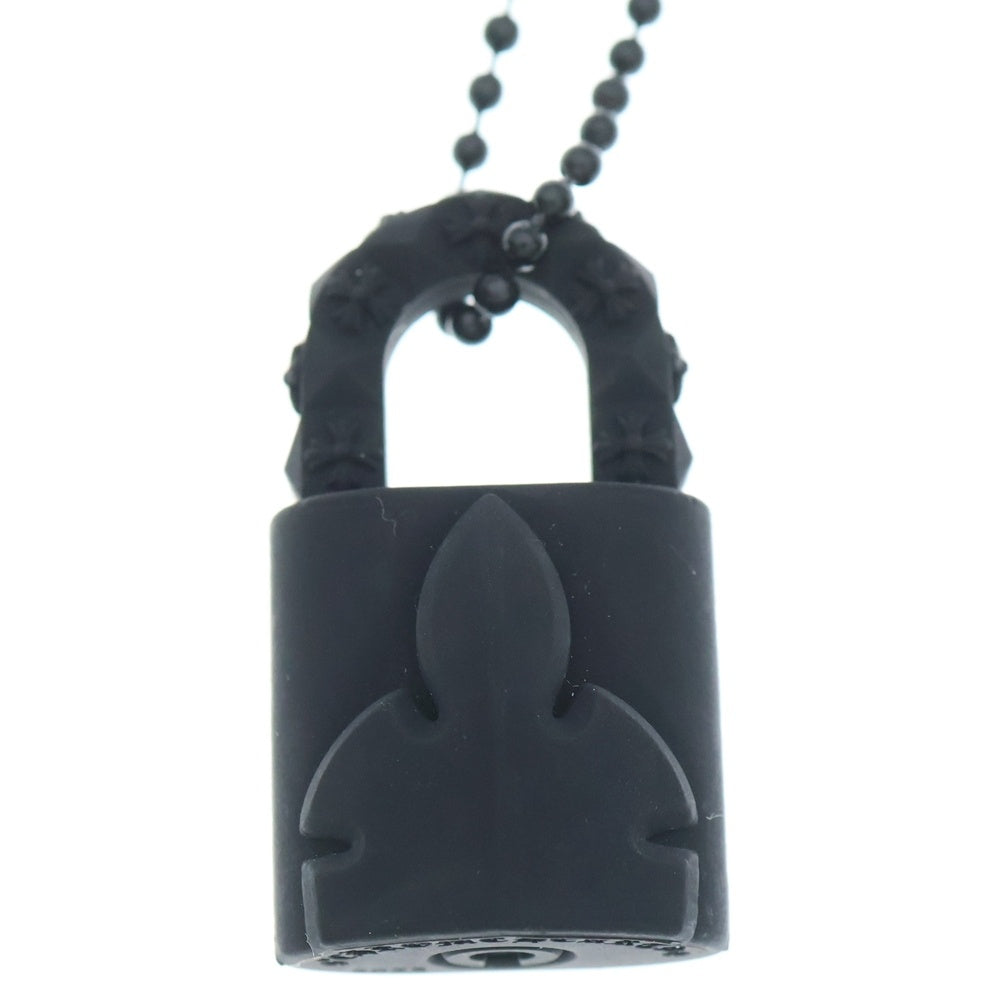 CHROME HEARTS(クロムハーツ) RUBBER PADLOCK FLERKNEE SLCN パドロック フレアニー ラバーネックレス シリコン ブラック
