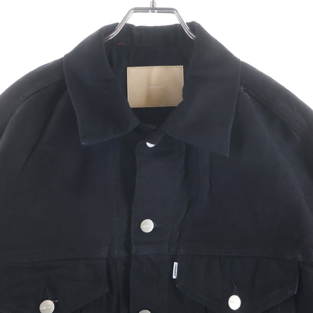 Graphpaper(グラフペーパー) Selvage Denim Trucker Jacket セルヴィッチ デニム トラッカージャケット ブラック GU261-20055RB
