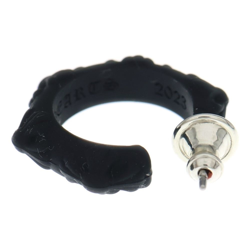 CHROME HEARTS(クロムハーツ) RUBBER HOOP CROSS SML クロスバンドフープ シリコンピアス ブラック