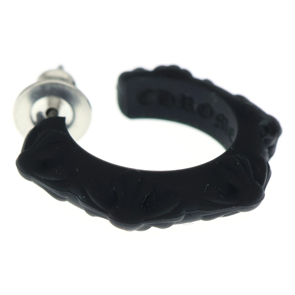 CHROME HEARTS(クロムハーツ) RUBBER HOOP CROSS SML クロスバンドフープ シリコンピアス ブラック