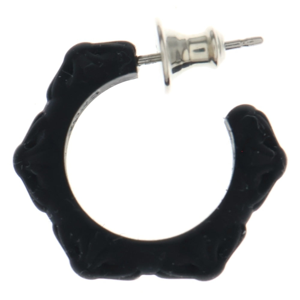 CHROME HEARTS(クロムハーツ) RUBBER HOOP CROSS SML クロスバンドフープ シリコンピアス ブラック