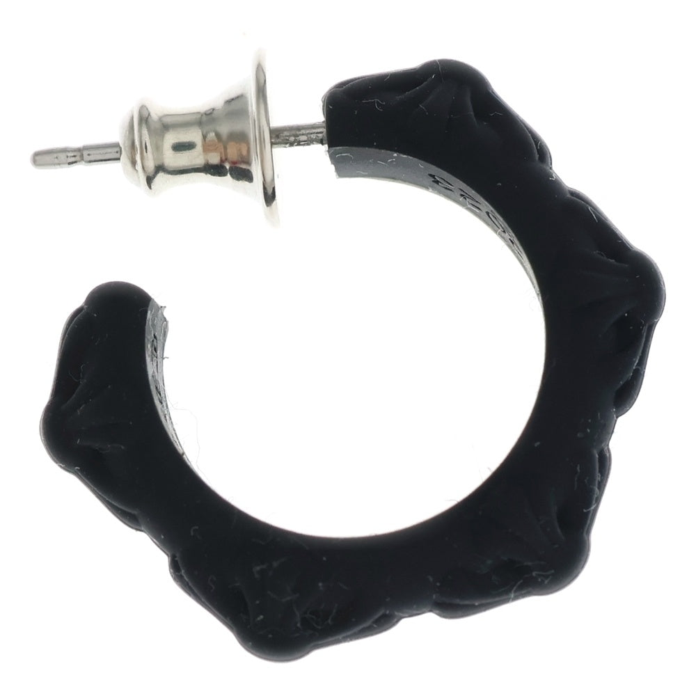 CHROME HEARTS(クロムハーツ) RUBBER HOOP CROSS SML クロスバンドフープ シリコンピアス ブラック