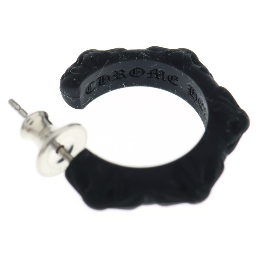 CHROME HEARTS(クロムハーツ) RUBBER HOOP CROSS SML クロスバンドフープ シリコンピアス ブラック