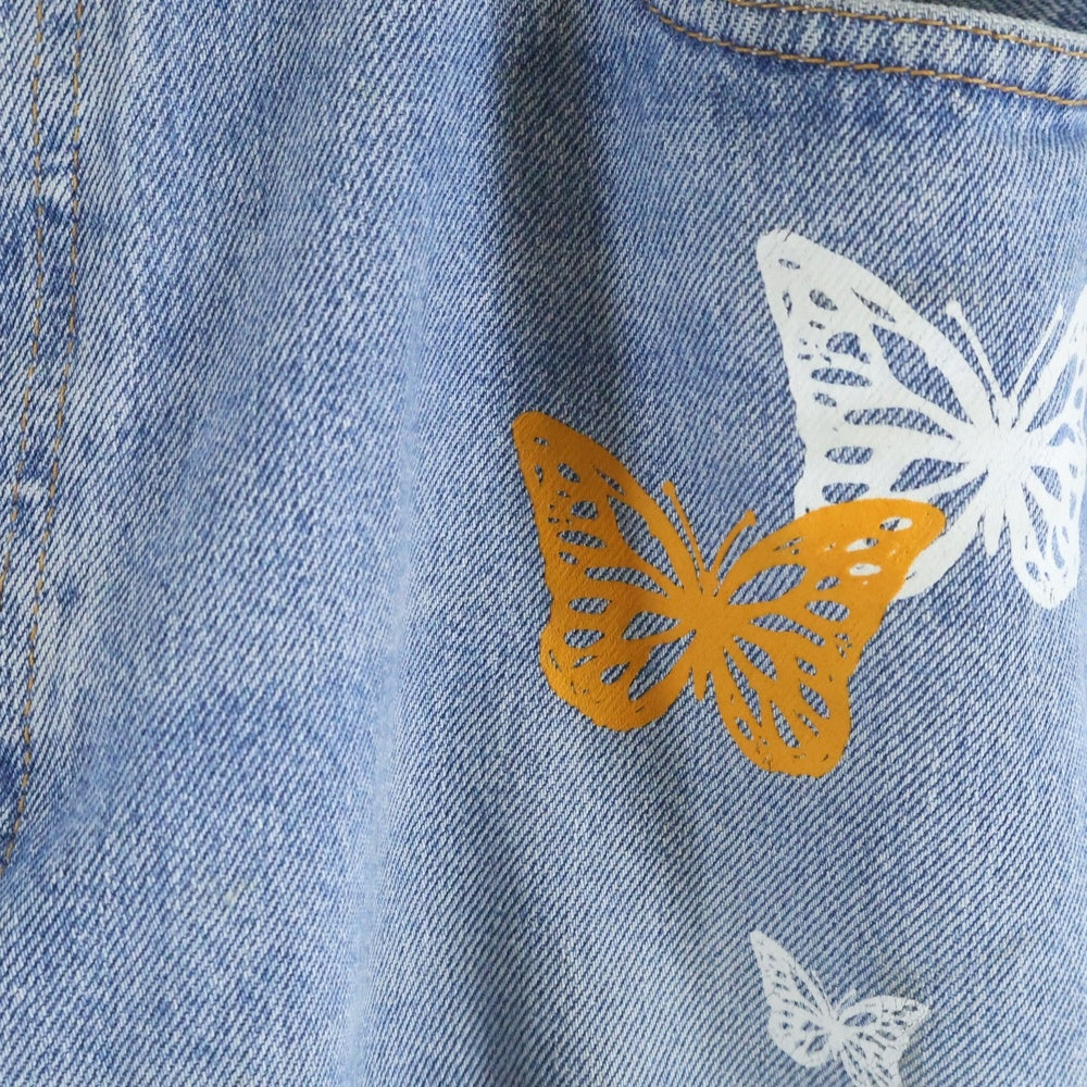 About Dreams(アバウトドリームズ) ×Levi's501 Butterfly Denim バタフライプリント リメイク デニムパンツ インディゴ