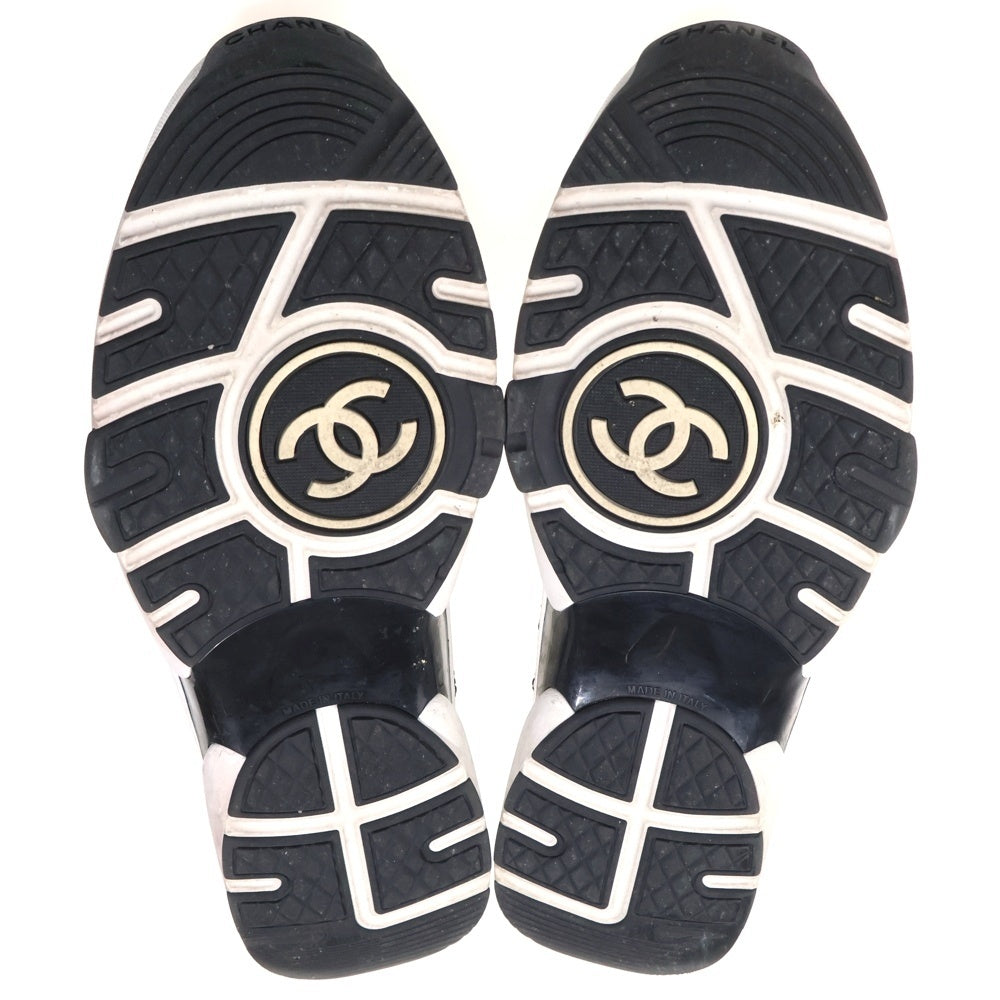 CHANEL(シャネル) 25C ココマーク ロゴステッチ レースアップ ローカットスニーカー G46085 ホワイト