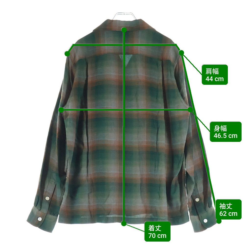 WACKO MARIA(ワコマリア) OMBRE CHECK OPEN COLLAR SHIRT オンブレチェックオープンカラーシャツ マルチカラー