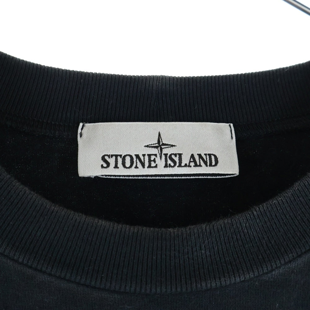 STONE ISLAND(ストーンアイランド) コンパスパッチ クルーネック ロングスリーブカットソー 長袖Tシャツ ブラック 771563750