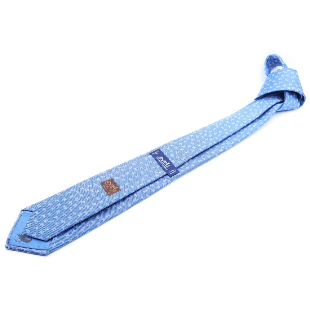 HERMES(エルメス) H C'est la Fete Hロゴ シルクネクタイ 33932IT ブルー