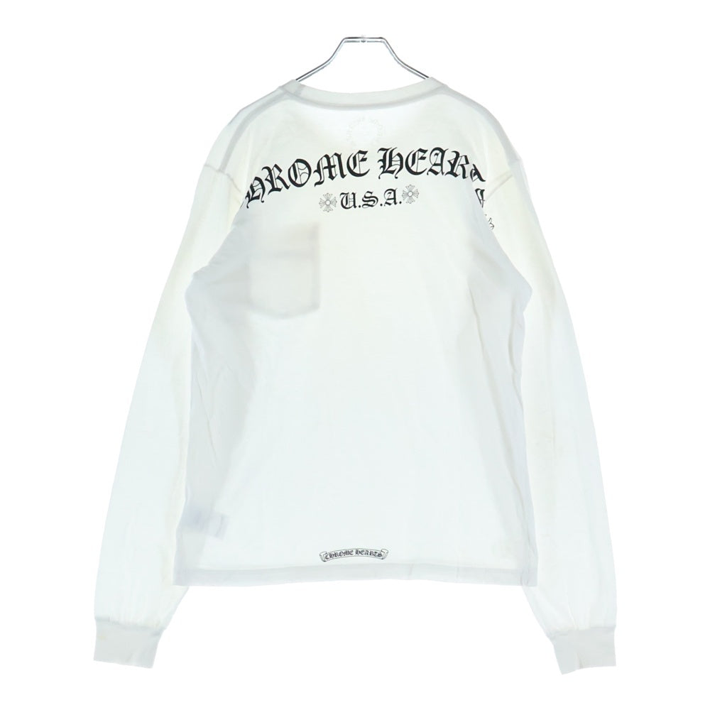 CHROME HEARTS(クロムハーツ) USA Print L/S Tee USAプリント アーチロゴ長袖Tシャツ ホワイト