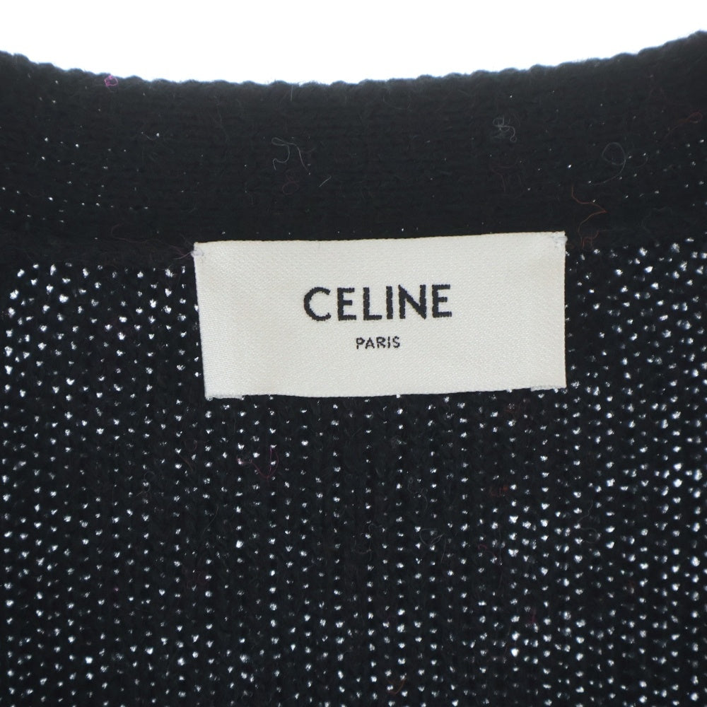 CELINE(セリーヌ) 23AW ロゴスキー ジャガードニット カーディガン ブラック/ピンク 2AC91579S