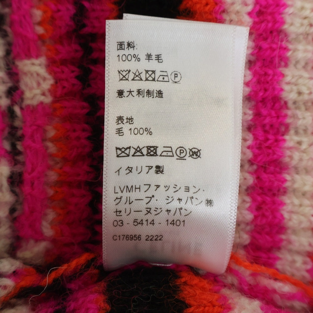 CELINE(セリーヌ) 23AW ロゴスキー ジャガードニット カーディガン ブラック/ピンク 2AC91579S