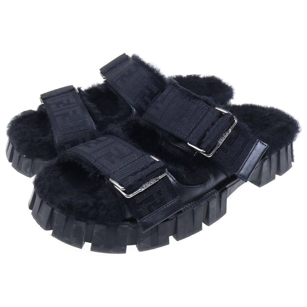 FENDI(フェンディ) FFロゴソール ボアサンダル 50937492 ブラック