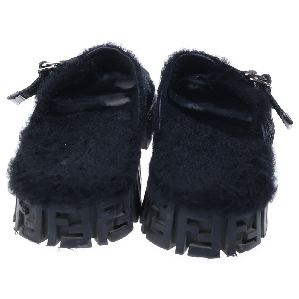 FENDI(フェンディ) FFロゴソール ボアサンダル 50937492 ブラック