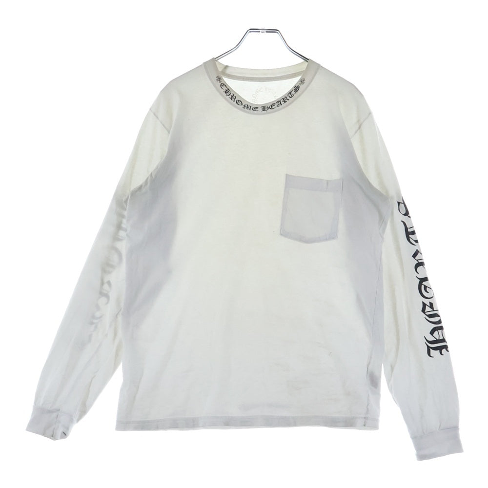 CHROME HEARTS(クロムハーツ) Neck Logo L/S TEE ネックロゴ ロングスリーブカットソー長袖Tシャツ ホワイト
