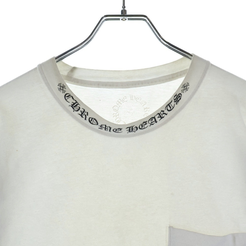 CHROME HEARTS(クロムハーツ) Neck Logo L/S TEE ネックロゴ ロングスリーブカットソー長袖Tシャツ ホワイト