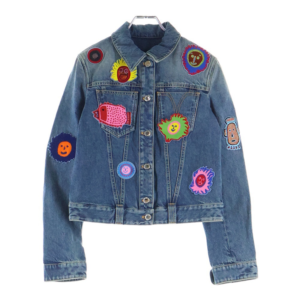 LOUIS VUITTON(ルイヴィトン) ×YK Short Denim W/Patche Jacket RW232J GM1 FOJA53 ×草間彌生 パッチショートデニムジャケット インディゴ レディース