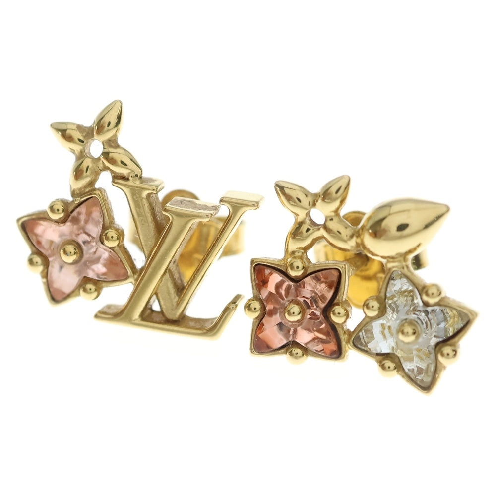 LOUIS VUITTON(ルイヴィトン) ブックル ドレイユ ピュス ルルグラム LVロゴ ラインストーンピアス M00786 ゴールド レディース