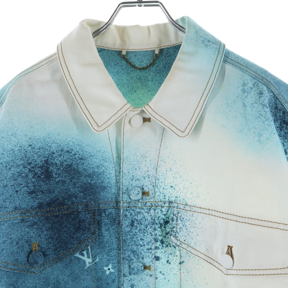 LOUIS VUITTON(ルイヴィトン) 23SS LV Spray Denim Jacket RM231M U14 HOA10X スプレープリントデニムジャケット ホワイト/ライトブルー