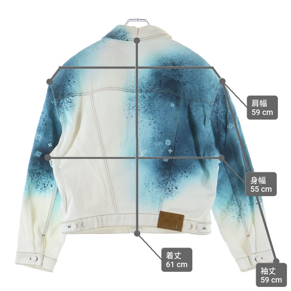 LOUIS VUITTON(ルイヴィトン) 23SS LV Spray Denim Jacket RM231M U14 HOA10X スプレープリントデニムジャケット ホワイト/ライトブルー